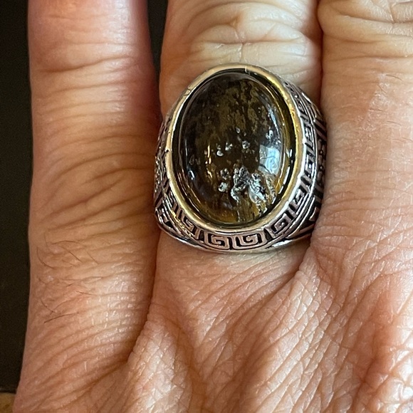 Tigers eye stone silver ring size 9 - Picture 8 of 9